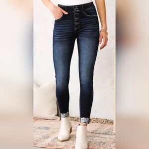 KanCan Signature Button Fly Distressed Jeans